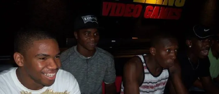 Players enjoying a game truck party